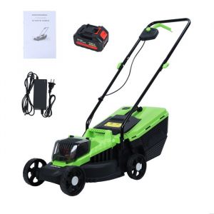 FLASIDU Tondeuse 1600W Tondeuse gazon batterie Tondeuse à gazon sans fil Tondeuse à gazon électrique coupe 33 cm 3600Rpm 30L
