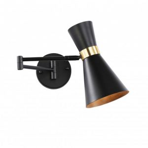 Applique Murale SENDA E27 avec Bras Articulé et Rotation Métal Noir Idéal pour Salle à Manger Cuisine ou Chambre.