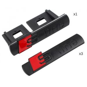 Audi S Line Grill Noir Matt +3 Emblem Logo Stickers Noir Matt Aufkleber S Q A 1 3 4 5 6 7 Sline badge
