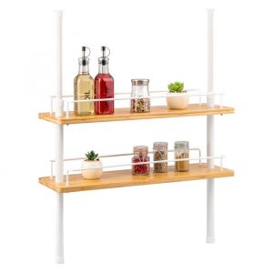 bremermann étagère télescopique étagère à épices télescopique 2 étagères bambou blanc
