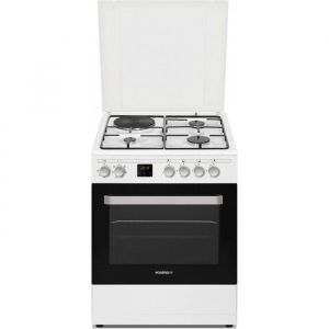 Cuisinière mixte Rosières RGE 660 CMWE - Blanc - Four électrique - Chaleur tournante - A catalyse