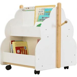 BELFOYER 2-en-1 Biblioth&egrave;que &Eacute;tag&egrave;re Livre pour enfants - pour Gar&ccedil;on et Fille de 1-5 Ans - Pivotante &agrave; 360&deg; - Blanc