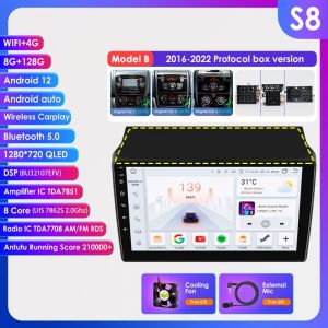 8G+128G Android 12 Autoradio pour Fiat Ducato 3 Car radio Citroen Jumper 2 Peugeot Boxer 2 2016-2022 2din GPS stéréo rds Bluetooth