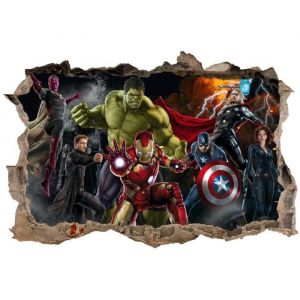 Stickers muraux 3D - Avengers - Dimensions papier 30x20cm
