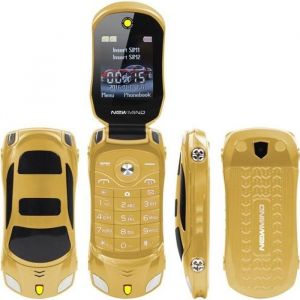 Téléphone Portable Senior débloqué à clapet - Ferrari - Or - Double SIM - Autonomie de batterie longue