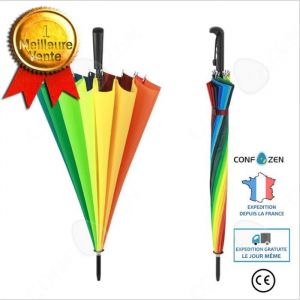 Parapluie - CONFO® - Arc-en-ciel - 16 brins - Ouverture automatique - Long manche