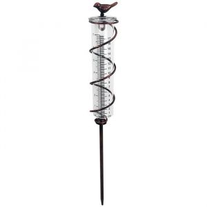Pluviom&egrave;Tre en Spirale en Verre de Capacit&eacute; Pluviom&egrave;Tre Suspendu en Fonte pour Oiseaux Compteur DEau de Pluie de Jardin Mesurant
