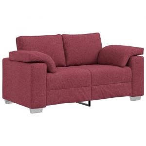 PROMOTION Canap&eacute; loveseat CLIC-CLAC - Rouge vin 120 cm Tissu 85281 - BestMeuble