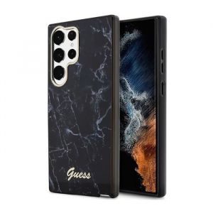 Guess Collection Marble - Coque pour Samsung Galaxy S23 Ultra (Noir) - 3666339117399