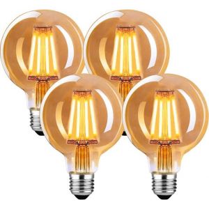 Ampoule E27 Vintage Dimmable 4W G80Ampoule Vintage E27 Blanc Chaud 2700K - 4 paquets