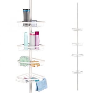 bremermann Étagère dangle télescopique 4 paniers barre télescopique jusquà env. 290 cm maxi blanc