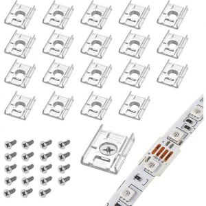 100pcs Clip de Fixation Attache Ruban Led pour Bande Lumineuse Supports de Fixation Clips LED Strip 10mm Wide Waterproof Led Strip