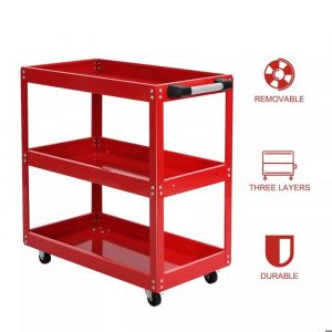 Servante datelier Chariot datelier 3 &eacute;tages Rangement outils 66x35x65cm Rouge