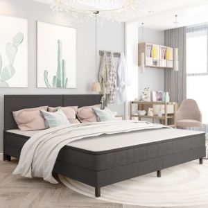 BEST - Lit adulte King Size - Structure de lit - Gris Tissu