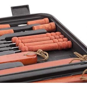 qtimber Mallette Ustensiles Barbecue BBQ Master Tools 18 pi&egrave;ces 428 x 29 x 76 cm barbecue a carbone barbecue a gas barbe [2566]