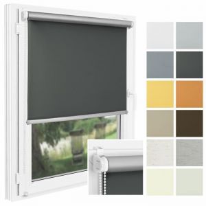 P+R Store Enrouleur Occultant sans Perçage MIDI TERMO - 85 x 150 cm - Gris - Isolation Thermique