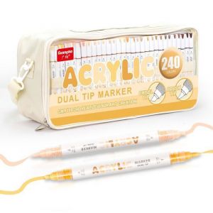 240 Couleurs Feutres Acrylique240 Stylos Acrylic Marqueur pour Adultes et EnfantsMarqueur Peinture Acrylique pour Roche Tissu