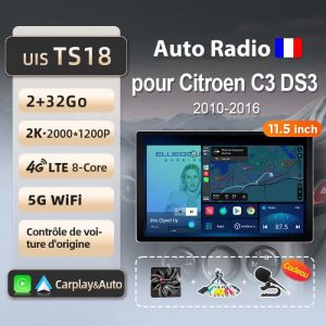 litillbuly 2Go 32Go 11.5 4G WIFI adaptateur autoradio pour Citroen C3 DS3 2010-2016 accessoire autoradio android voiture carplay