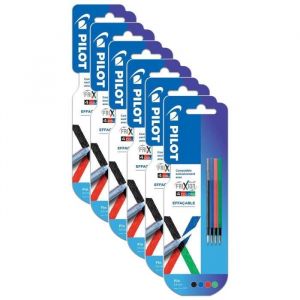 Lot de 6 Packs de Recharges FriXion Ball - PILOT - 4 Couleurs - Encre Gel Effa&ccedil;able - Pointe Fine - Rechargeable
