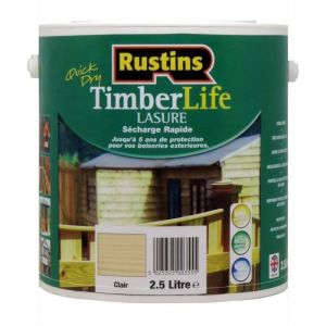 Lasure claire &agrave; s&eacute;chage rapide pour le bois ext&eacute;rieur et les terrasses avec protection UV 5 ans - 12m&sup2;L - 2.5L