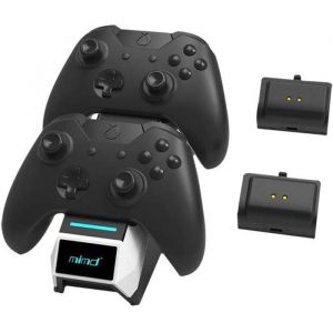 Chargeur double - Xbox - Socle de charge - Noir et blanc - Charge deux manettes - Indicateur LED