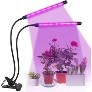 Plante Lampe LED 8W Plante lumi&egrave;re Plante Lampe 2 t&ecirc;tes 40 LED &eacute;l&egrave;vent la lumi&egrave;re Lampe de Croissance &agrave; Spectre Complet pour Plant