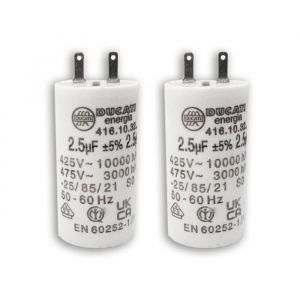 Lot De 2 Condensateurs 25 Uf Pour R&eacute;paration De Volet Roulant Somfy Simu. Condensateur Cylindriques &Agrave; 2 Cosses Faston 28 S[Z5]