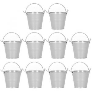 Qiilu Pots de pépinière 10pcs Pot de Fleur Mini Pot de Plantes Succulentes Petit Seau en Métal pour Décor Extérieur