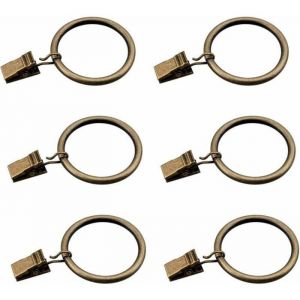 Ensemble de 30 Anneaux de Rideau en Bronze avec Clips Heavy-Duty Pour Rideaux et Salle de Bain illets Inclus YYV