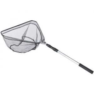Épuisette de pêche triangulaire finition fine rétractable 340g 52.5-150cm filet à poignée extensible pêche en mer pliable