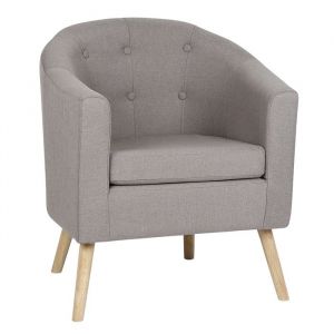 Petit Fauteuil en Tissu de LinPetit Canap&eacute; Rembourr&eacute;e &Eacute;paisseStyle ScandinaveAvec Accoudoirs et DossierMarron