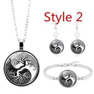 COLLIER ARBRE DE VIE YIN YANG PARURE BIJOUX ARBRE DE VIE COLLIER SAINT VALENTIN COLLIER YIN YANG