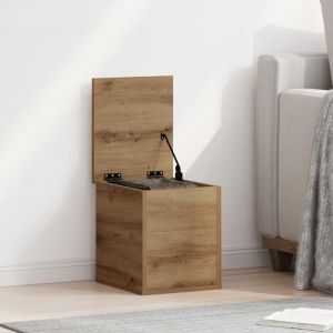 (Marron)Caisse de rangement - Mixte - Adulte - Artisan Ch&ecirc;ne 30x35x35 cm en bois ing&eacute;nierie 206612