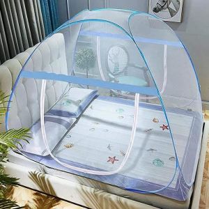 Moustiquaire de Lit Pliable - AMOUNE - Double Porte Camping Rideau - Pop-up - 180 x 200 x 150 cm