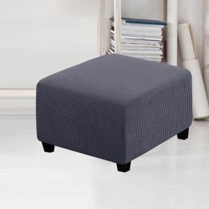 Housse de Pouf carrée Housse de ottomane Extensible Housse de Tabouret de Rangement Pliant carré Housse de Repose-Pieds