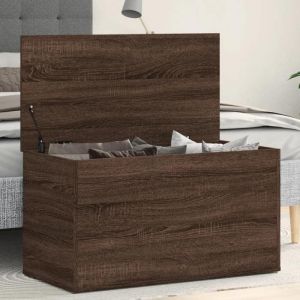 Banc de rangement Intérieur/ Coffre de rangement chêne marron - 84x42x46 cm - bois dingénierie NEWNEUF1157937
