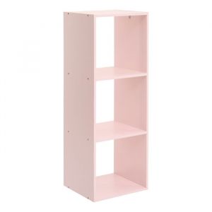 Meuble de rangement modulable 3 cases Rose 32x30x95 cm