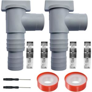 Vanne dentretien/darr&ecirc;t pour Piscine avec Raccord de Tuyau de 32/38mm  Pour Piscine Hors Sol et Pompe de Piscine (Lot de 2)