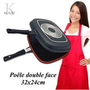 Poêle Double Face KLAUS 32x24cm