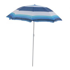 Parasol de jardin - Master Grill&Party - JKB04 - diamètre 180 cm - rayures blanches et bleues - mât droit