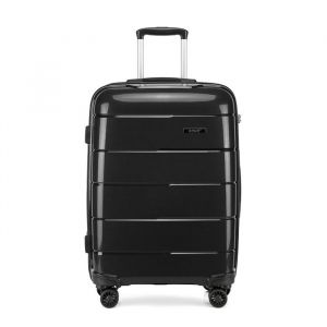 Kono Grand Valise Rigide en Polypropylène Bagage de 28 Pouces Léger 4 roulettes avec Serrure TSA(Noir, L (74cm - 105L))