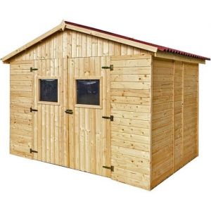 HABRITA Abri de jardin en panneau et bois massif - Sans plancher - 16 mm - Surface extérieure 660 m2