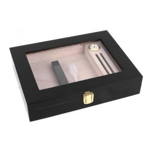 SALUTUYA cave à cigares La boîte à cigares peut contenir 8 à 15 cigares avec dessus en verre artisanal avec articles cigare
