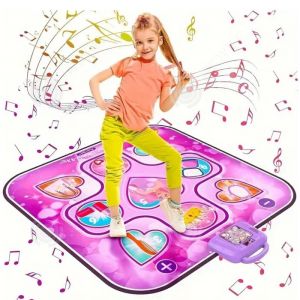 INN Tapis de danse 90x90cm pour filles de 3-14 ans tapis de jeu tactile avec affichage LED tapis danse musical cadeau musique