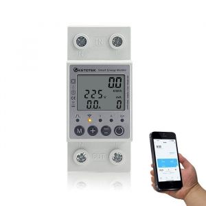 KETOTEK Smart Compteur dÉnergie Monophasé Numérique Compteur Électrique WiFi Wireless 1 Phasé Rail DIN KWh Mètre Ampèremètre Volt