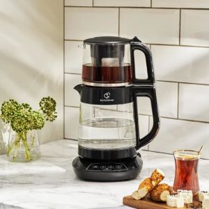 Bouilloire électrique - Karaca - Caysever - Verre or Chrome - 1700 W - 15 Litre