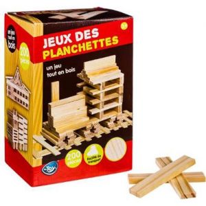 Boite de Jeu de construction en bois de 200 Planchettes - Dim : 115 x 25x 08 cm