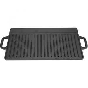 Po&ecirc;le &agrave; Griller Double-Face Plaque de Cuisson Multifonctionnelle Plancha en Fonte de Fer Grill Rectangulaire Po&ecirc;le &agrave; Griller
