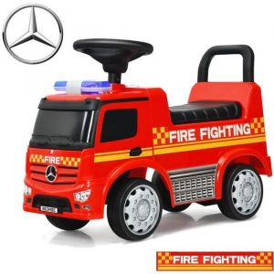 Porteur Enfants Mercedes GIANTEX - Voiture à Pousser Bébé 12-36Mois - Klaxon Lampe d’Alarme Son Pompier Rouge