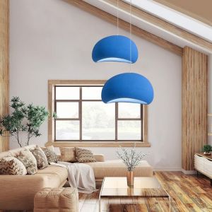 SNOGOLD Suspension Scandinave Moderne Lustre Créatif Abat-jour Bleu E27 Luminaire de Style Morandi Éclairage pour Salon Chambre